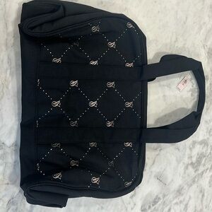 Victoria’s Secret Rhinestone Black Canvas Duffel Bag